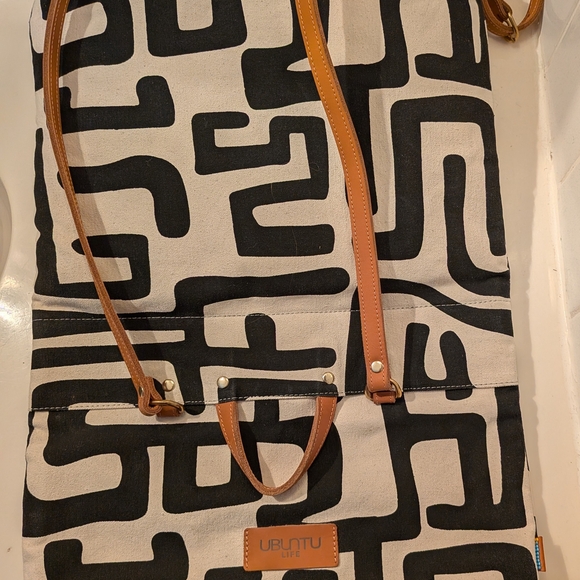 Ubuntu Life Black and Cream Patterned Backpack - Picture 4 of 8